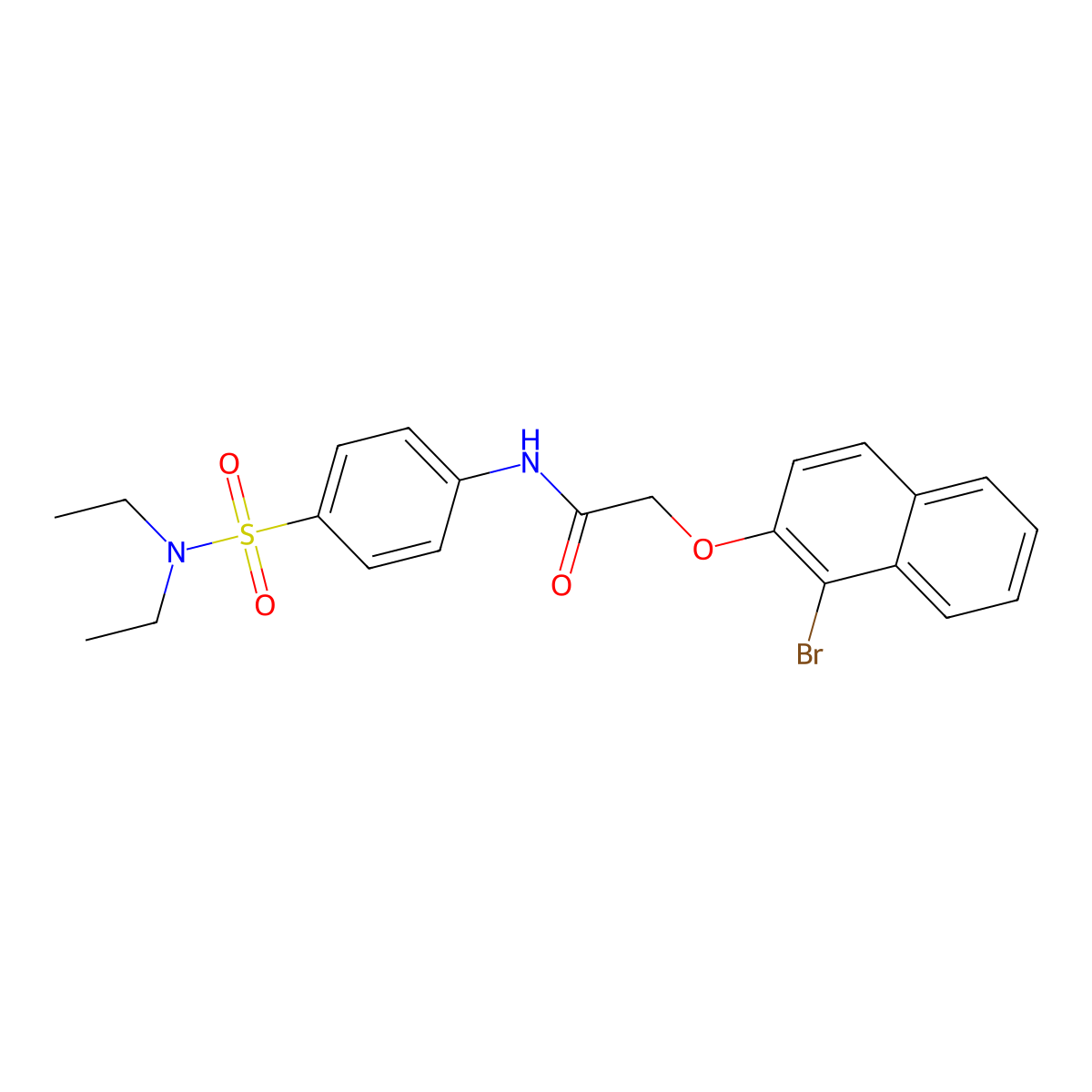 2-[(1-bromo-2-naphthyl)oxy]-N-{4-[(diethylamino)sulfonyl]phenyl}acetamide molecular structure, CAS 327066-33-1