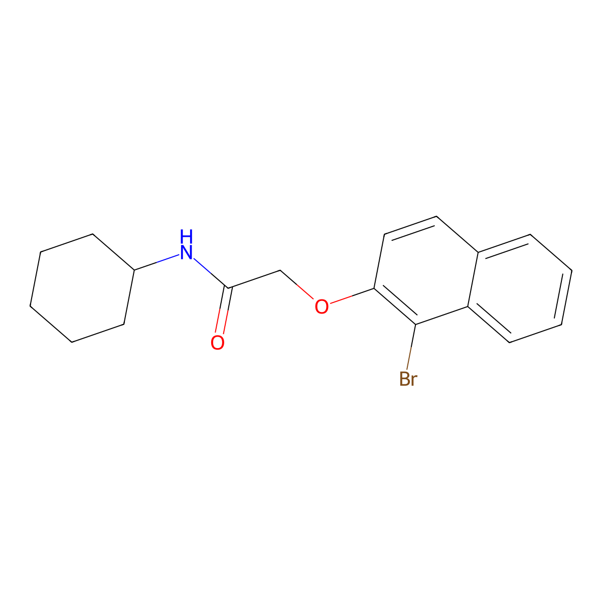 2-[(1-bromo-2-naphthyl)oxy]-N-cyclohexylacetamide molecular structure, CAS 327066-34-2