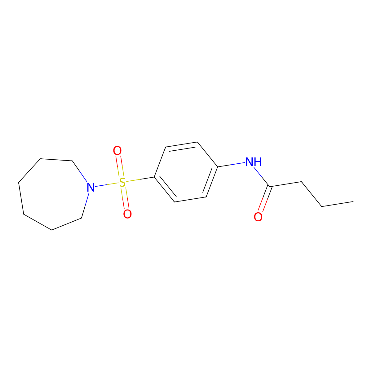 N-[4-(azepan-1-ylsulfonyl)phenyl]butanamide molecular structure, CAS 327066-36-4