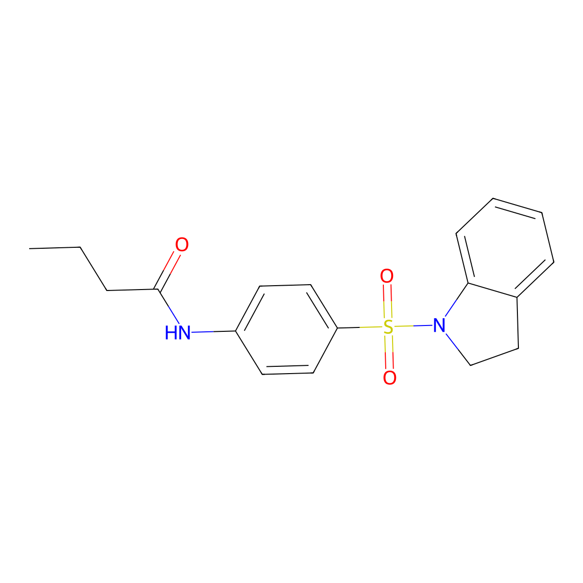 N-[4-(2,3-dihydro-1H-indol-1-ylsulfonyl)phenyl]butanamide molecular structure, CAS 327066-37-5