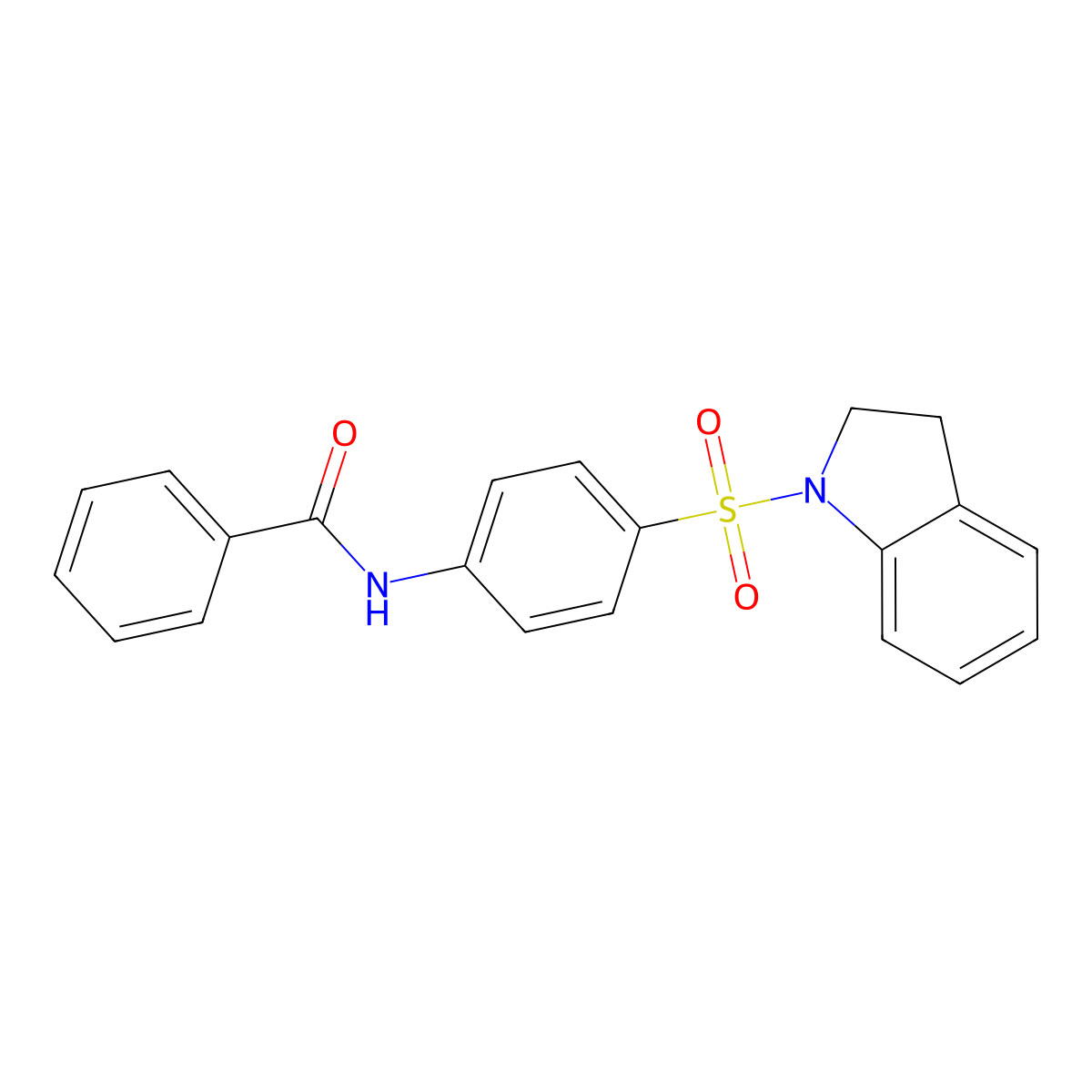 N-[4-(2,3-dihydro-1H-indol-1-ylsulfonyl)phenyl]benzamide molecular structure, CAS 327067-02-7