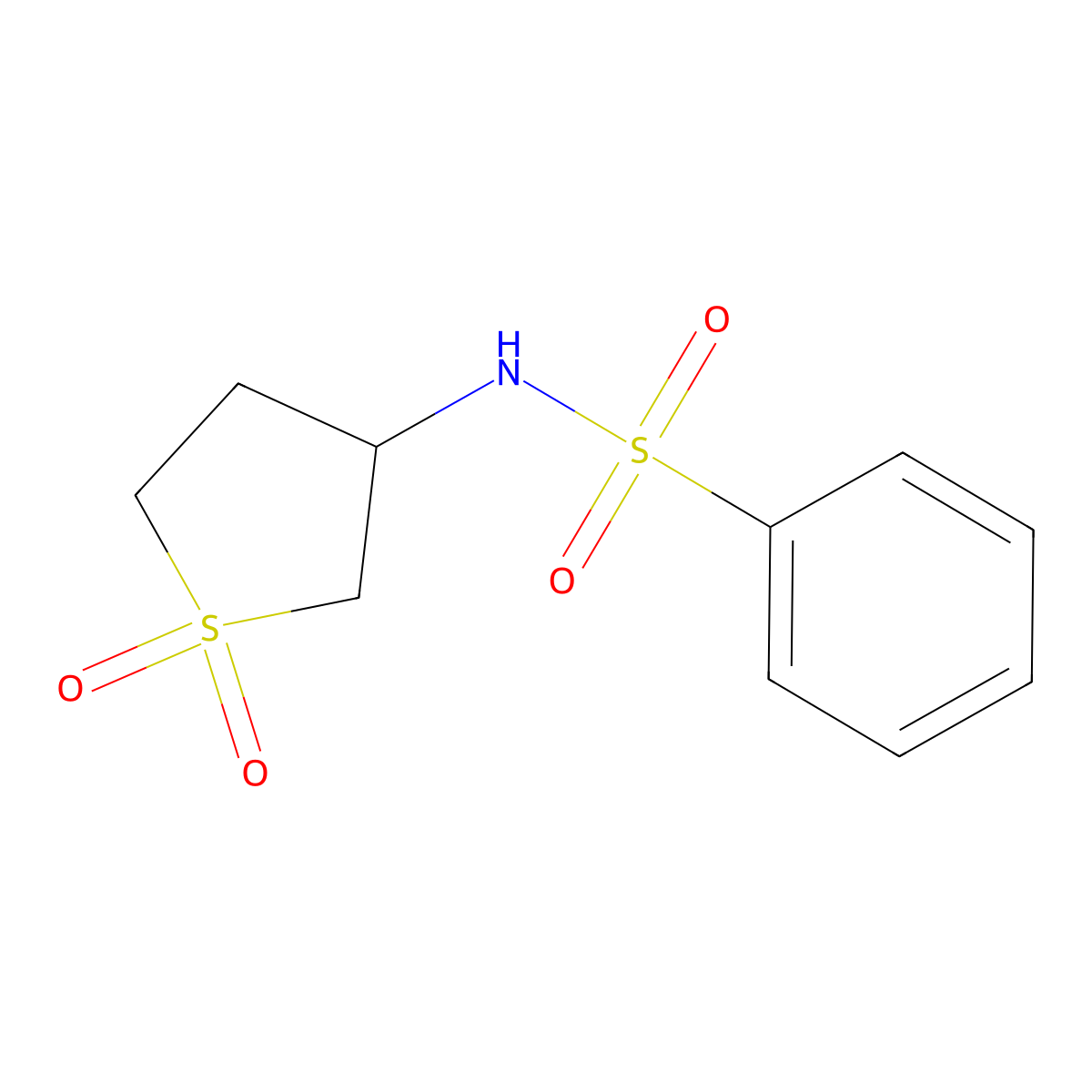 1-Hydroxy-3-[(phenylsulfonyl)amino]thiolan-1-one molecular structure, CAS 327067-03-8