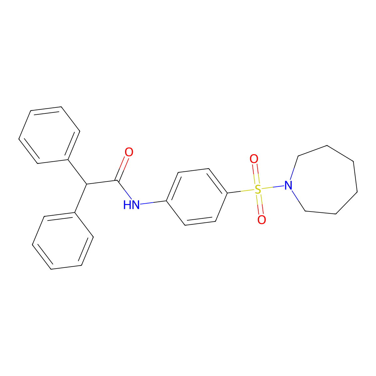 N-[4-(azepan-1-ylsulfonyl)phenyl]-2,2-diphenylacetamide molecular structure, CAS 327067-06-1