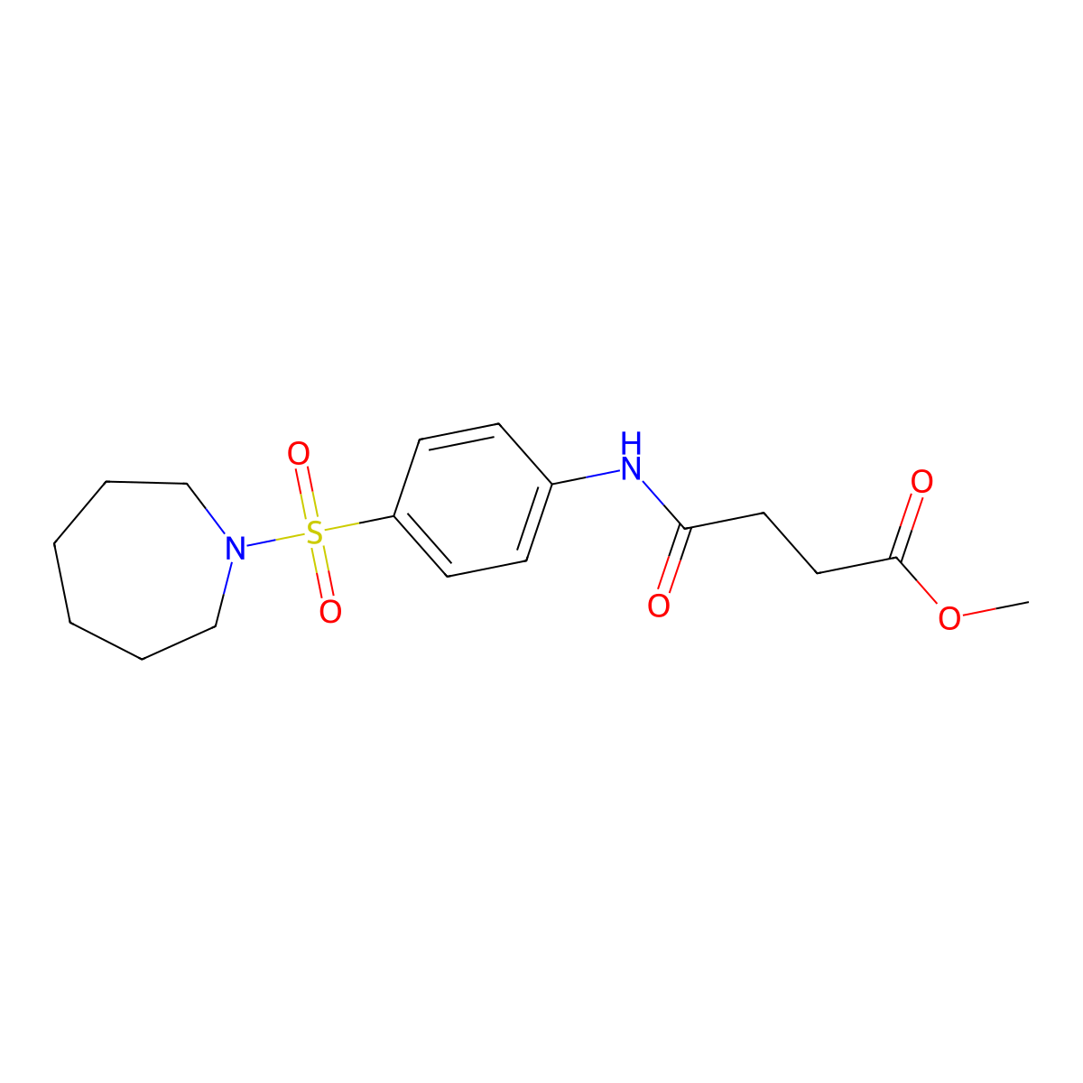 Methyl 4-[4-(azepan-1-ylsulfonyl)anilino]-4-oxobutanoate molecular structure, CAS 327067-08-3