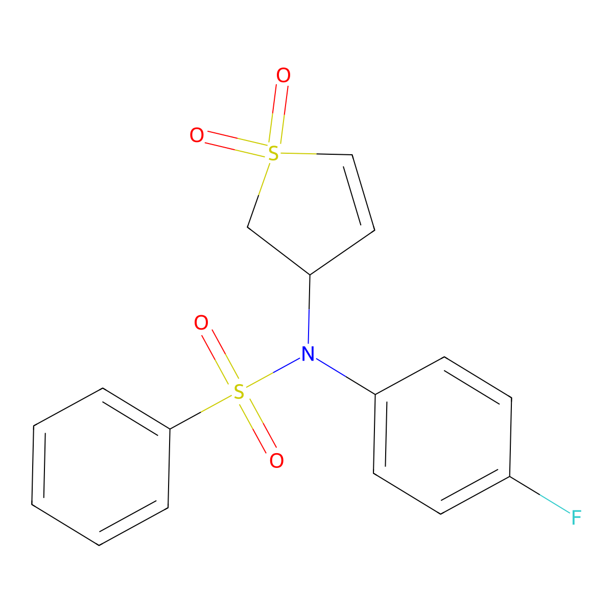 4-[(4-Fluorophenyl)(phenylsulfonyl)amino]-4,5-dihydrothiophene-1,1-dione molecular structure, CAS 327067-19-6