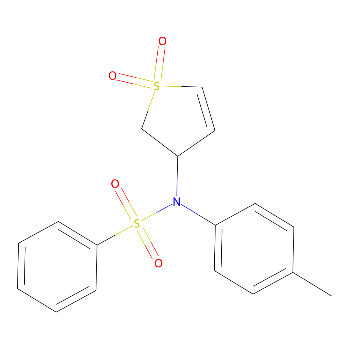 4-[(4-Methylphenyl)(phenylsulfonyl)amino]-4,5-dihydrothiophene-1,1-dione molecular structure, CAS 327067-25-4