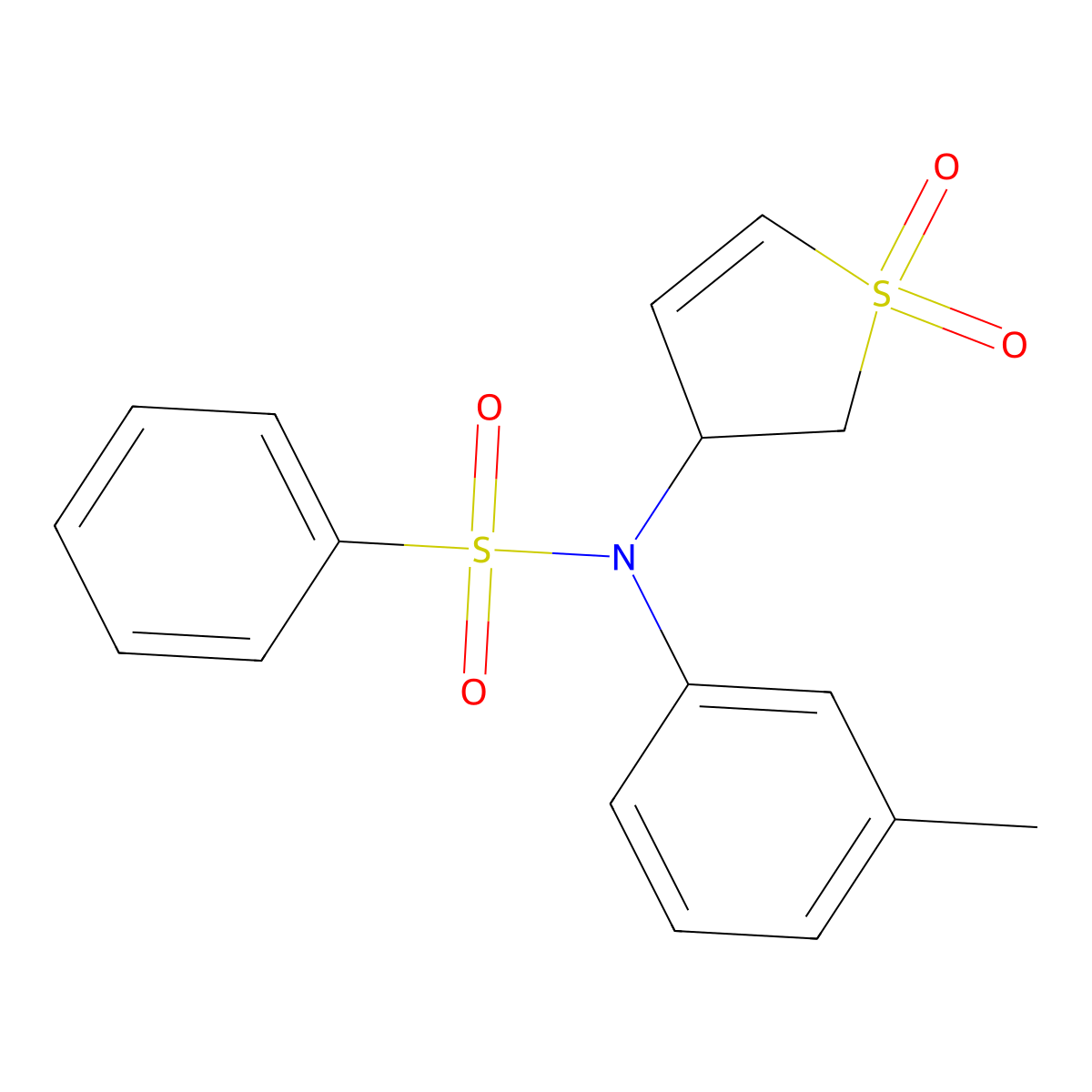 N-(1,1-dioxido-2,3-dihydro-3-thienyl)-N-(3-methylphenyl)benzenesulfonamide molecular structure, CAS 327067-27-6