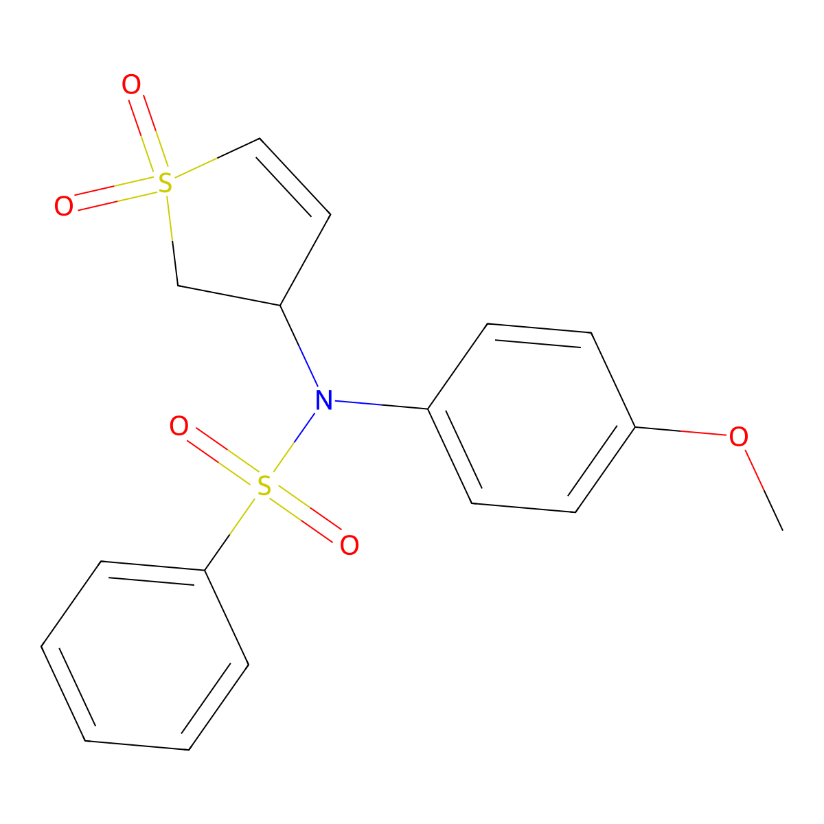 N-(1,1-dioxido-2,3-dihydrothiophen-3-yl)-N-(4-methoxyphenyl)benzenesulfonamide molecular structure, CAS 327067-31-2
