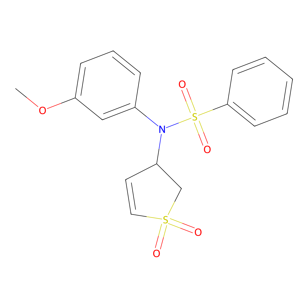 N-(1,1-dioxido-2,3-dihydrothiophen-3-yl)-N-(3-methoxyphenyl)benzenesulfonamide molecular structure, CAS 327067-33-4