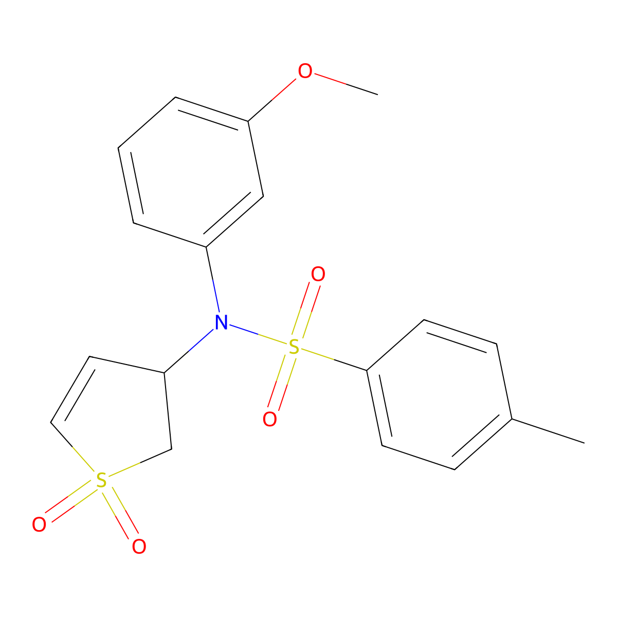 N-(1,1-dioxo-2,3-dihydrothiophen-3-yl)-N-(3-methoxyphenyl)-4-methylbenzenesulfonamide molecular structure, CAS 327067-35-6