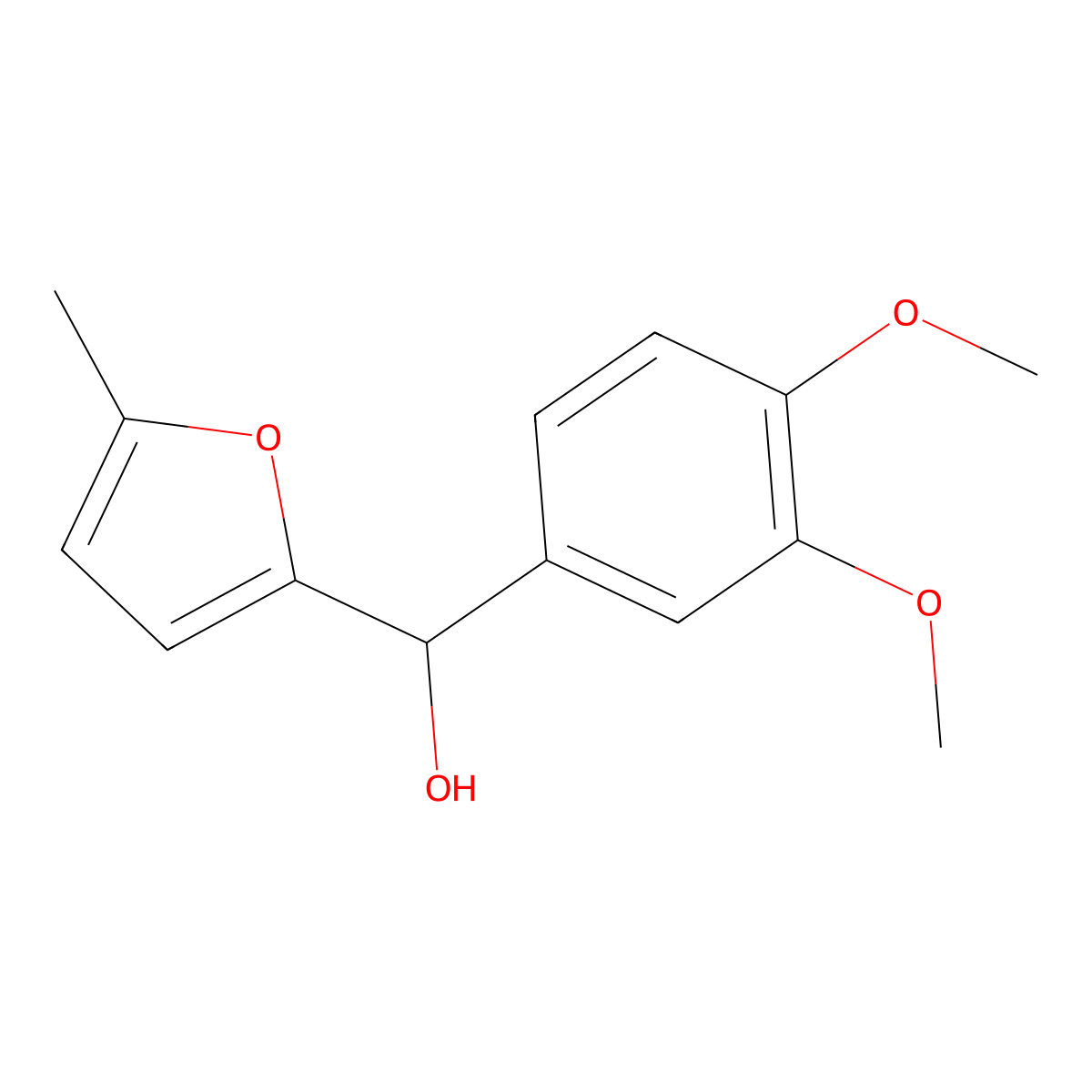 (3,4-Dimethoxyphenyl)(5-methylfuran-2-yl)methanol molecular structure, CAS 327067-40-3