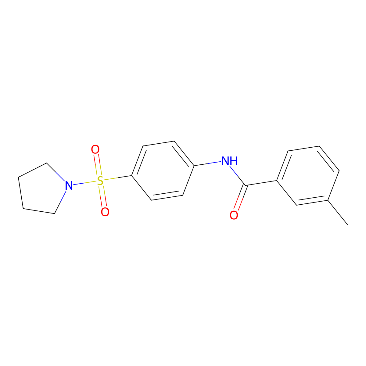 3-methyl-N-[4-(pyrrolidin-1-ylsulfonyl)phenyl]benzamide molecular structure, CAS 327067-56-1