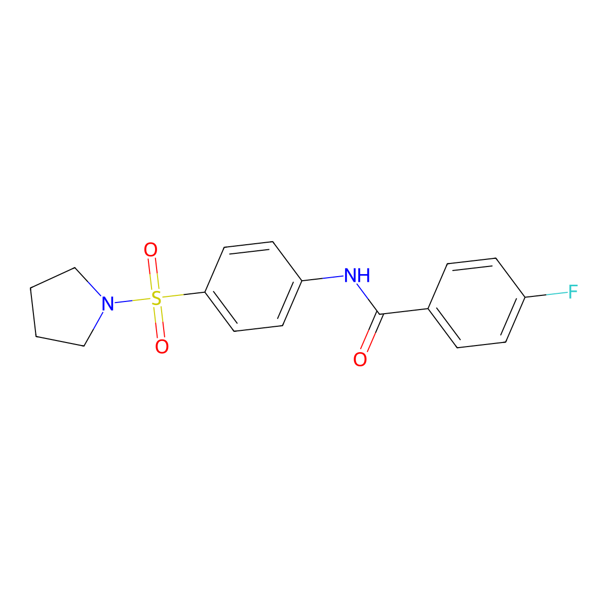 4-fluoro-N-[4-(1-pyrrolidinylsulfonyl)phenyl]benzamide molecular structure, CAS 327067-60-7
