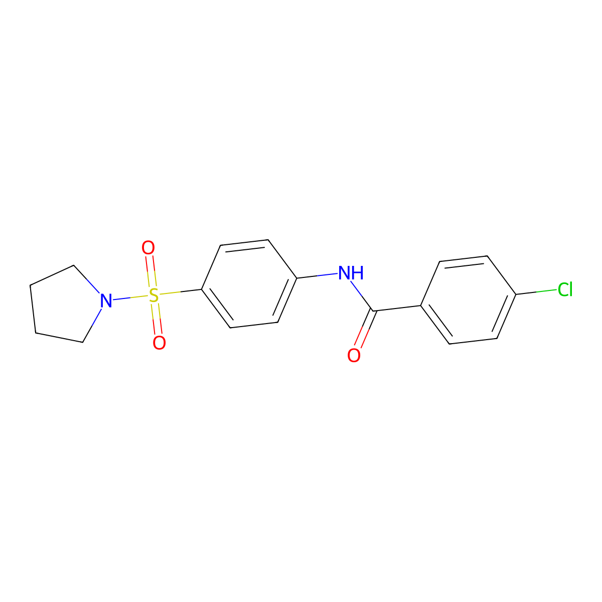 4-chloro-N-[4-(1-pyrrolidinylsulfonyl)phenyl]benzamide molecular structure, CAS 327067-62-9