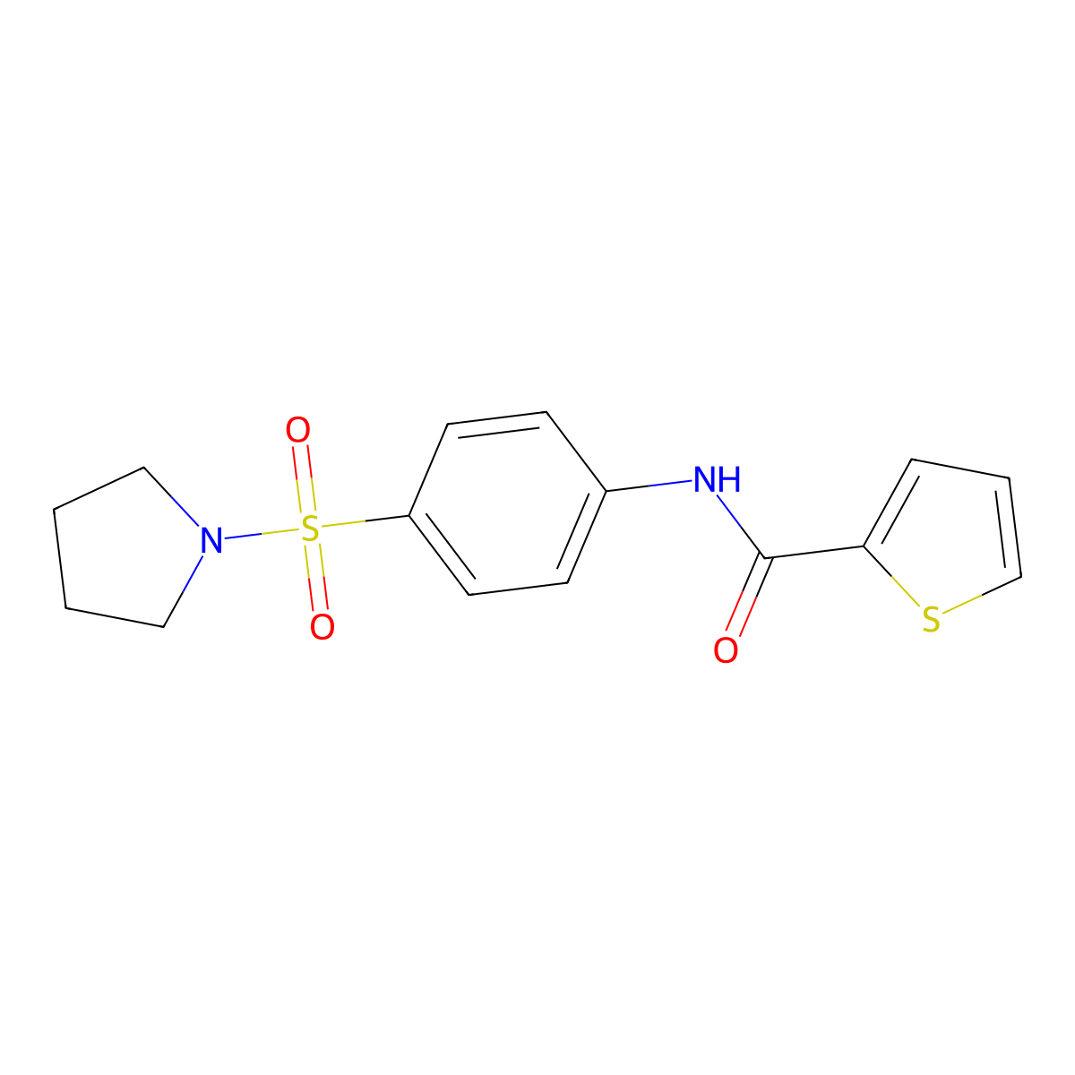N-(4-pyrrolidin-1-ylsulfonylphenyl)thiophene-2-carboxamide molecular structure, CAS 327067-64-1