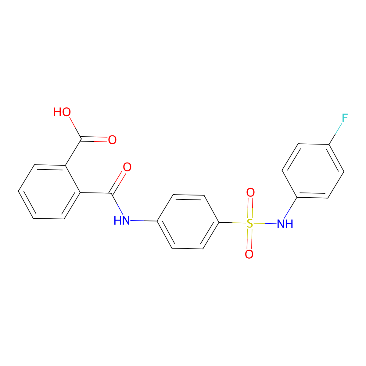 2-({4-[(4-Fluoroanilino)sulfonyl]anilino}carbonyl)benzoic acid molecular structure, CAS 327067-74-3