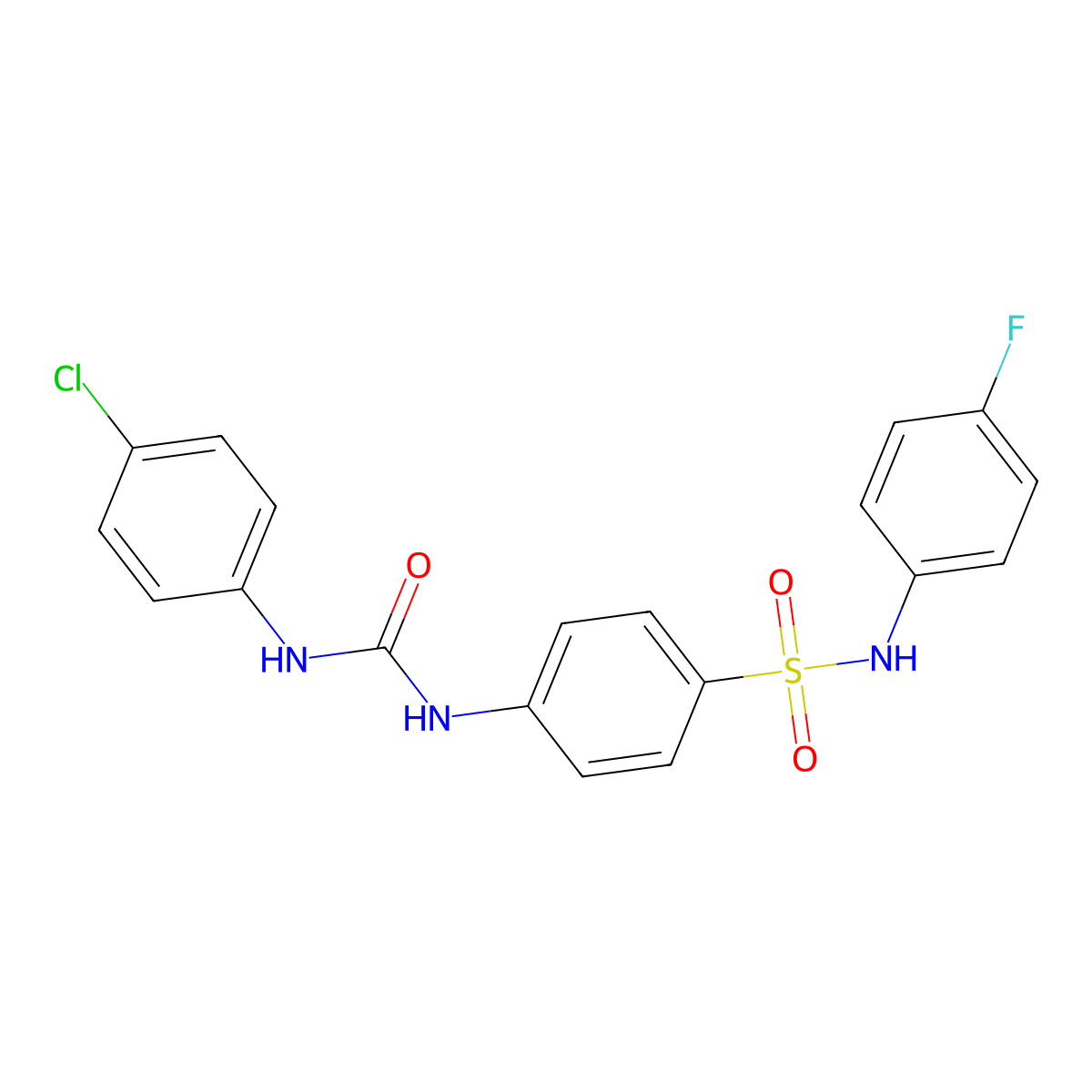 1-(4-Chlorophenyl)-3-[4-[(4-fluorophenyl)sulfamoyl]phenyl]urea molecular structure, CAS 327067-80-1