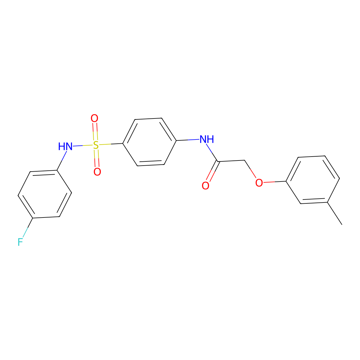 N-[4-[(4-fluorophenyl)sulfamoyl]phenyl]-2-(3-methylphenoxy)acetamide molecular structure, CAS 327067-82-3