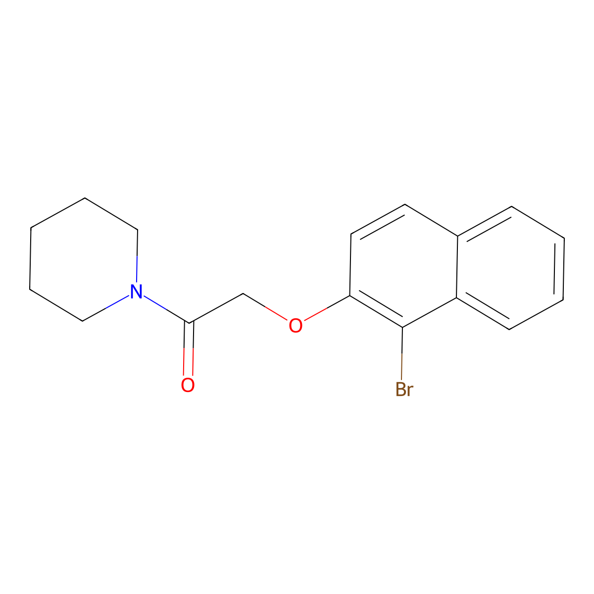 2-[(1-Bromo-2-naphthalenyl)oxy]-1-(1-piperidinyl)ethanone molecular structure, CAS 327067-98-1