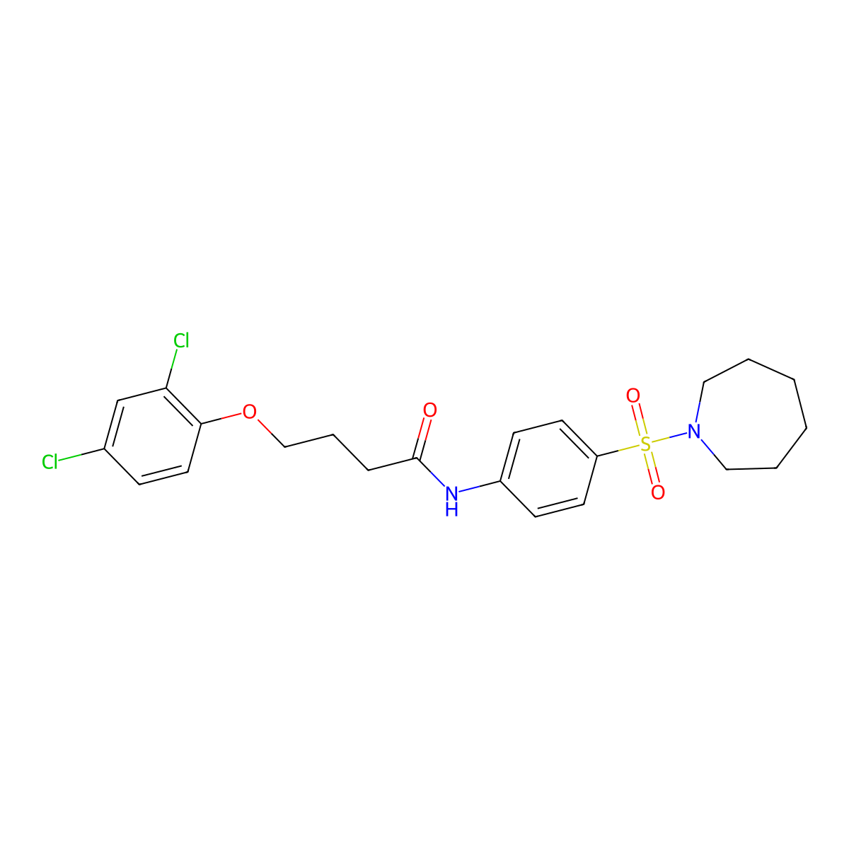 N-[4-(1-azepanylsulfonyl)phenyl]-4-(2,4-dichlorophenoxy)butanamide molecular structure, CAS 327068-00-8