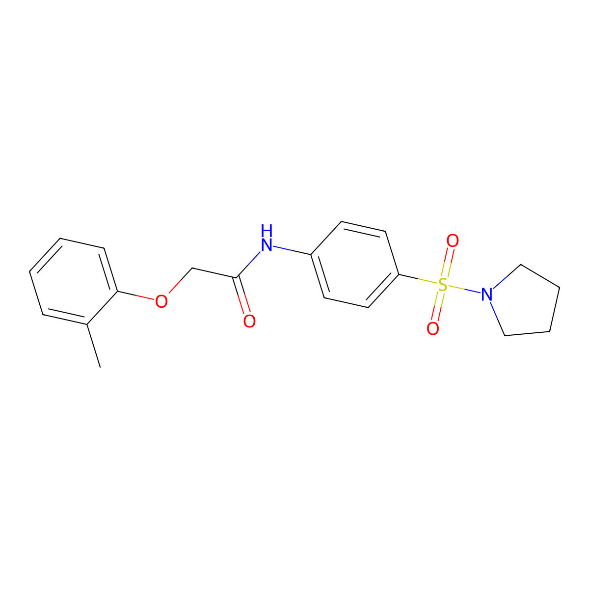 2-(2-methylphenoxy)-N-(4-pyrrolidin-1-ylsulfonylphenyl)acetamide molecular structure, CAS 327068-18-8