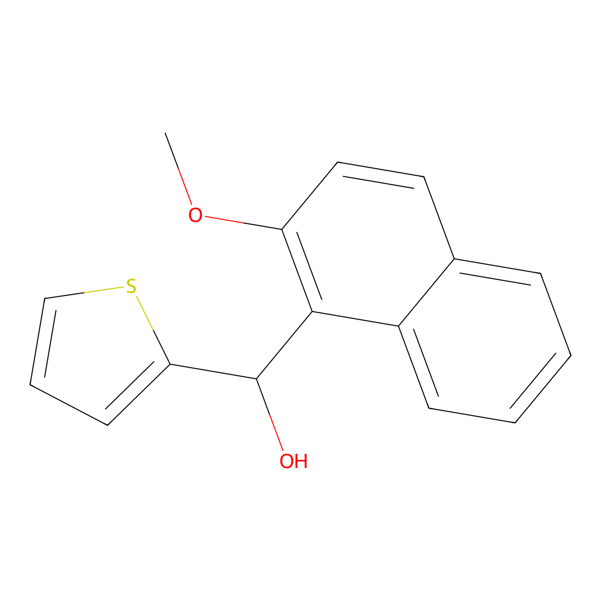 (2-Methoxynaphthalen-1-yl)(thiophen-2-yl)methanol molecular structure, CAS 327068-20-2