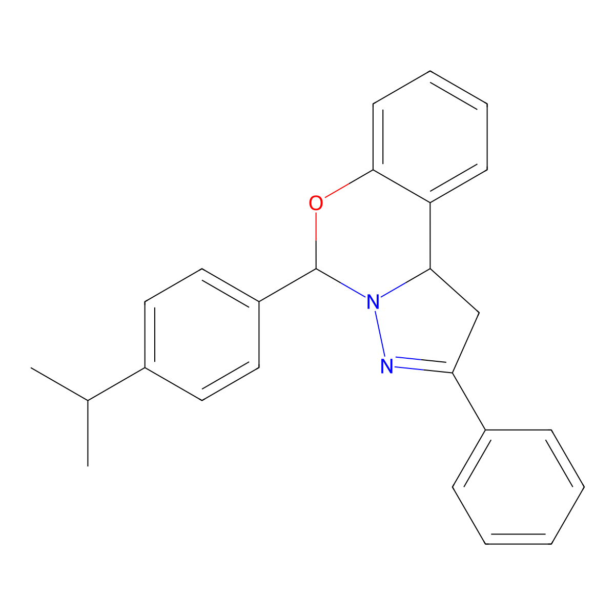5-(4-Isopropylphenyl)-2-phenyl-1,10b-dihydropyrazolo[1,5-c][1,3]benzoxazine molecular structure, CAS 327069-35-2