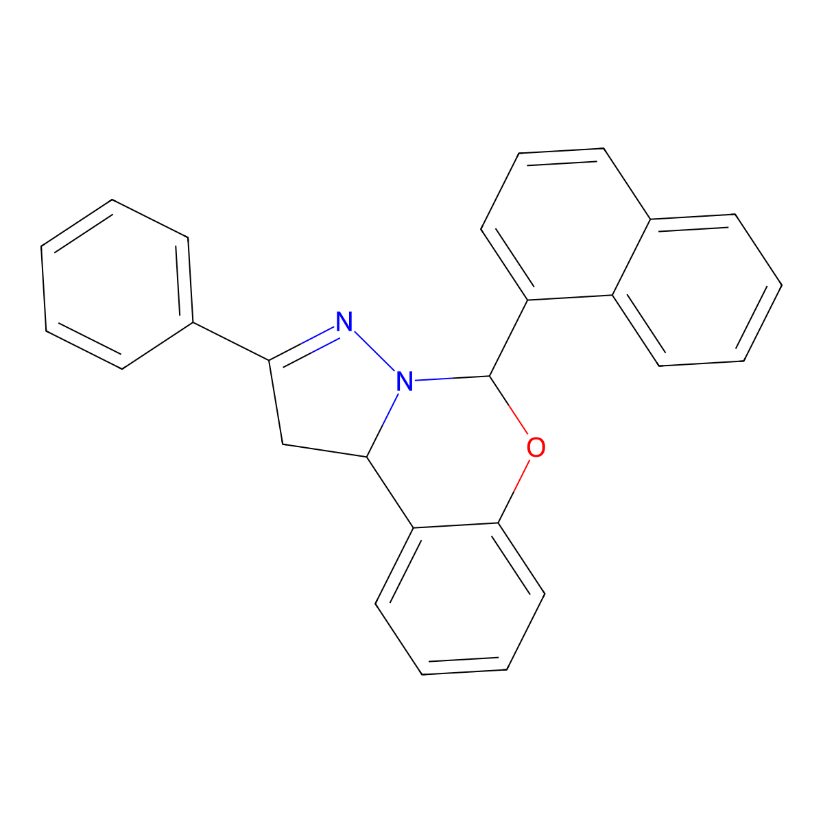 5-(1-Naphthyl)-2-phenyl-1,10b-dihydropyrazolo[1,5-c][1,3]benzoxazine molecular structure, CAS 327069-45-4