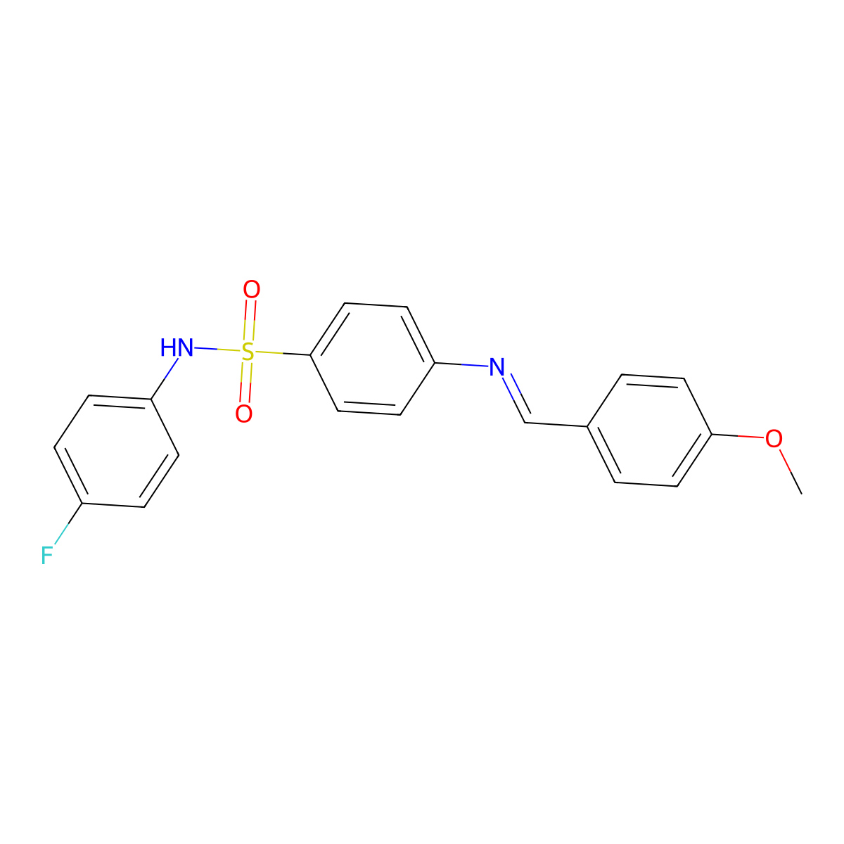 N-(4-fluorophenyl)-4-{[(E)-(4-methoxyphenyl)methylidene]amino}benzenesulfonamide molecular structure, CAS 327069-51-2