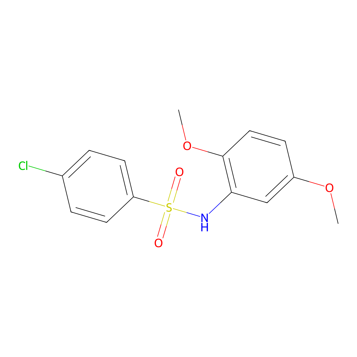 4-chloro-N-(2,5-dimethoxyphenyl)benzenesulfonamide molecular structure, CAS 327069-69-2