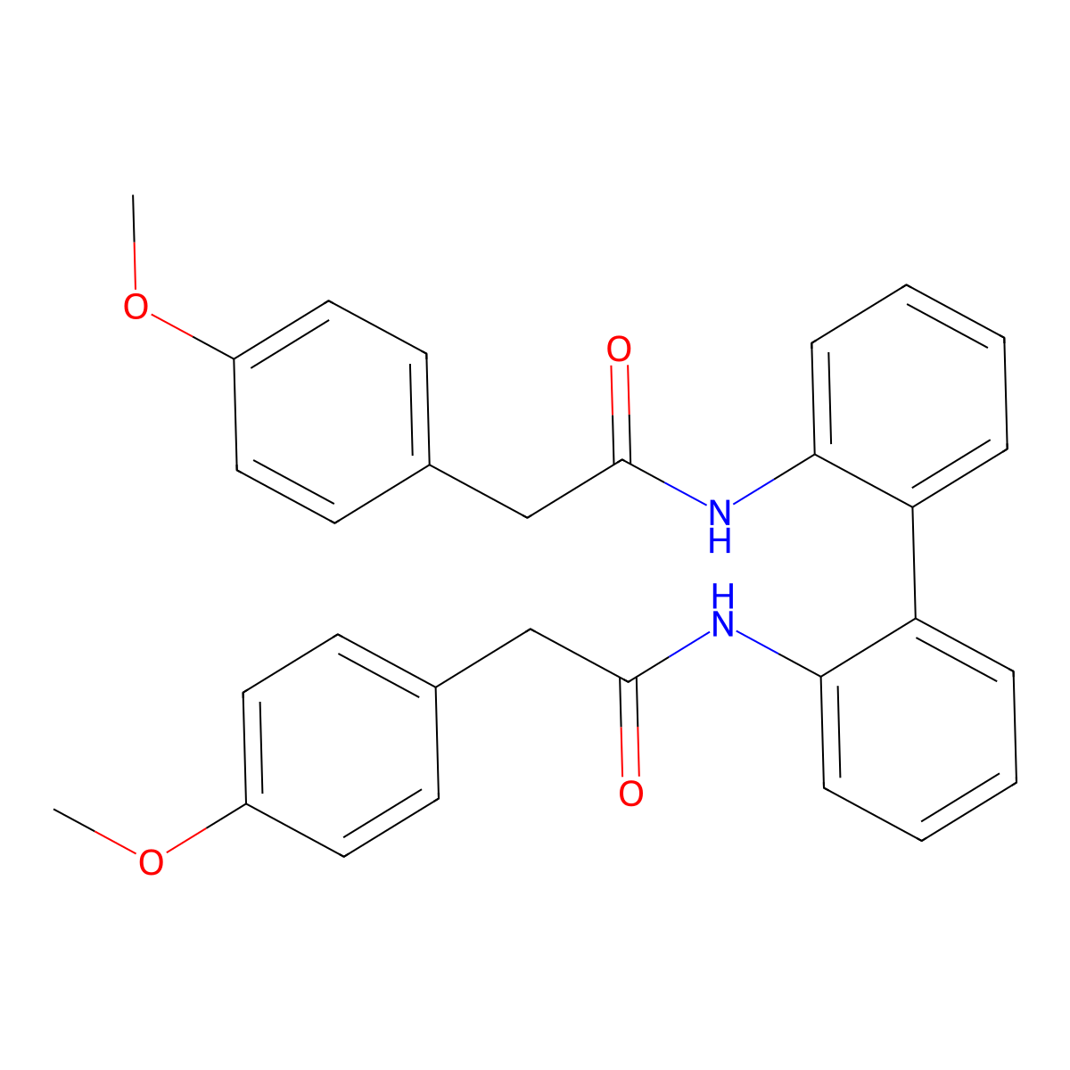 2-(4-methoxyphenyl)-N-[2-[2-[[2-(4-methoxyphenyl)acetyl]amino]phenyl]phenyl]acetamide molecular structure, CAS 327069-72-7