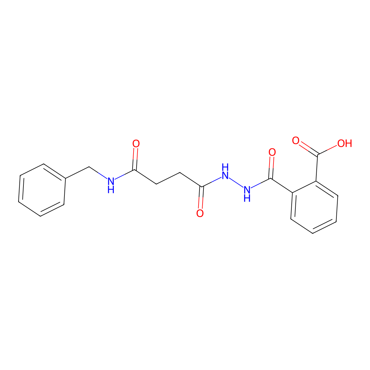 2-(N-{3-[N-benzylcarbamoyl]propanoylamino}carbamoyl)benzoic acid molecular structure, CAS 327069-86-3