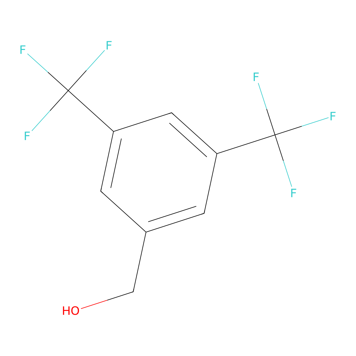 3,5-Bis(trifluoromethyl)benzyl alcohol molecular structure, CAS 32707-89-4