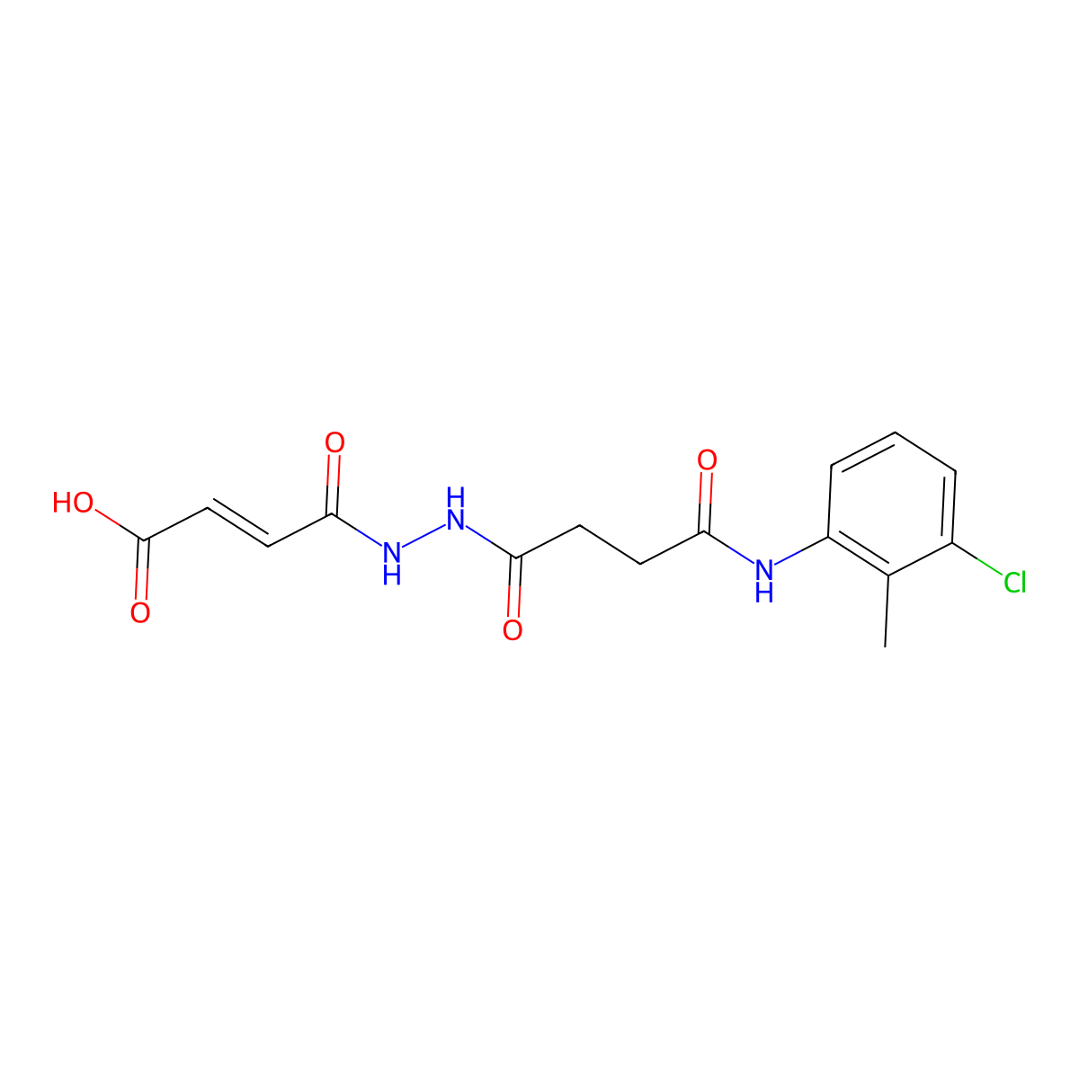 (E)-4-{2-[4-(3-Chloro-2-methylanilino)-4-oxobutanoyl]hydrazino}-4-oxo-2-butenoic acid molecular structure, CAS 327070-23-5