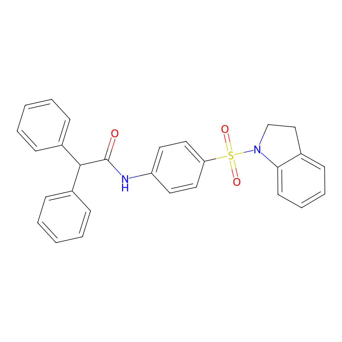 N-[4-(2,3-dihydro-1H-indol-1-ylsulfonyl)phenyl]-2,2-diphenylacetamide molecular structure, CAS 327070-28-0