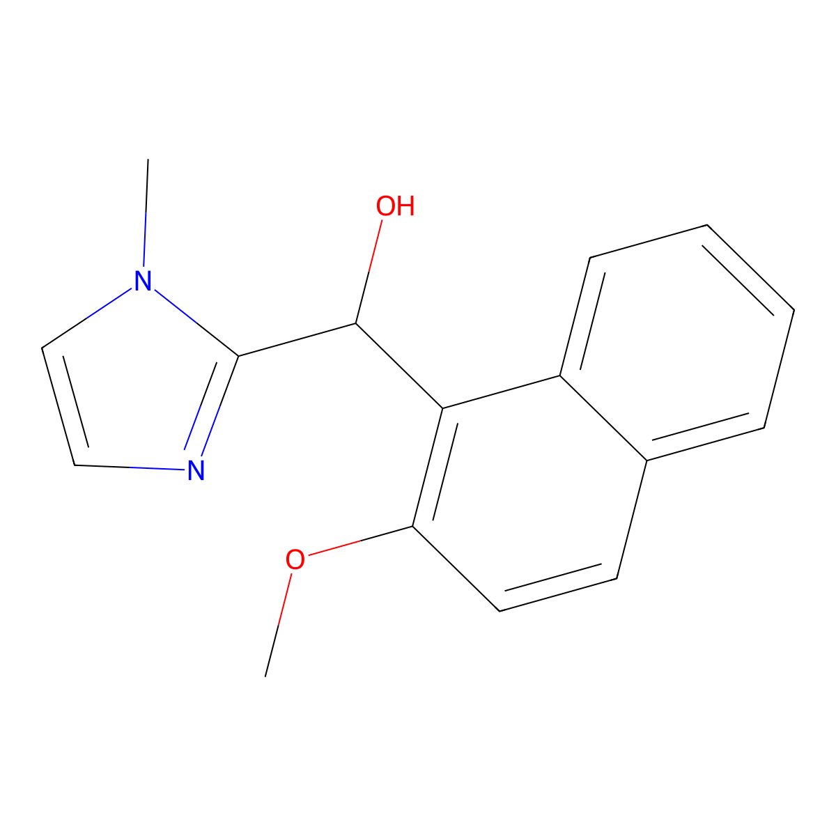 (2-Methoxynaphthalen-1-yl)-(1-methylimidazol-2-yl)methanol molecular structure, CAS 327070-30-4