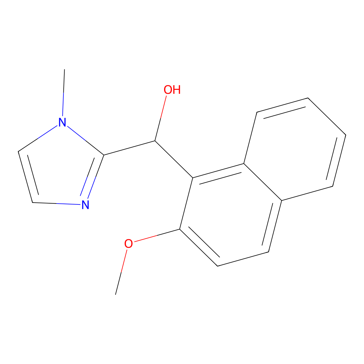 (2-Methoxynaphthalen-1-yl)-(1-methylimidazol-2-yl)methanol molecular structure, CAS 327070-30-4