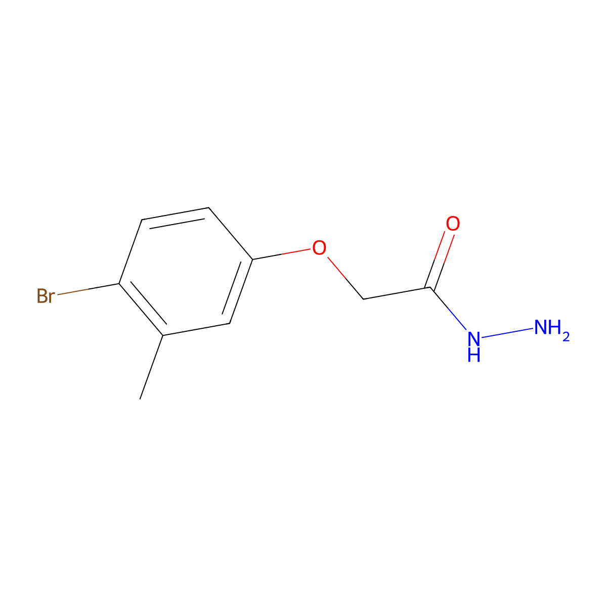 2-(4-Bromo-3-methylphenoxy)acetohydrazide molecular structure, CAS 327070-44-0