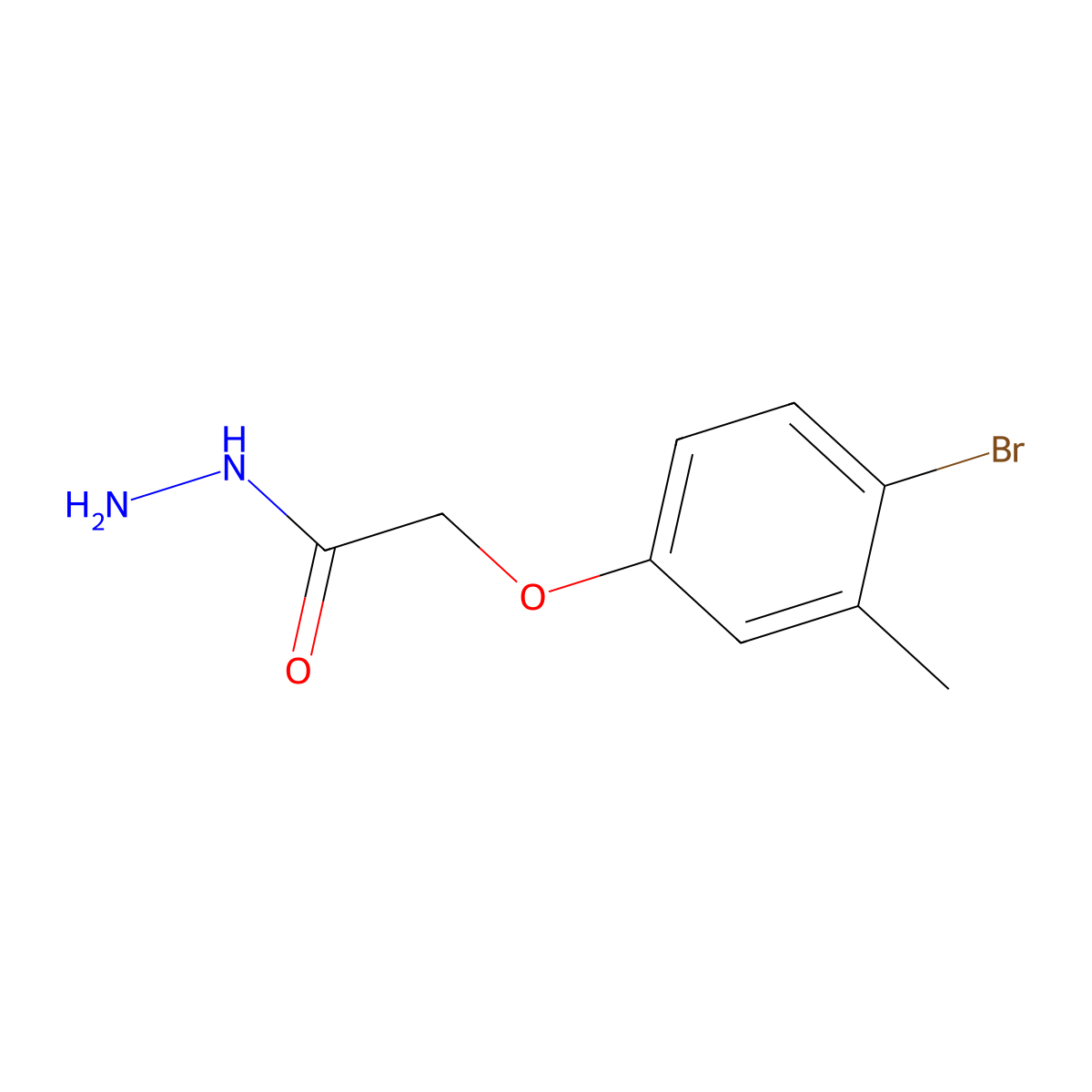 2-(4-Bromo-3-methylphenoxy)acetohydrazide molecular structure, CAS 327070-44-0