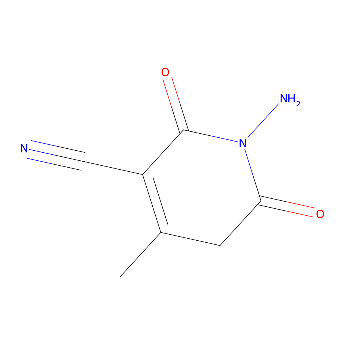 1-Amino-4-methyl-2,6-dioxo-1,2,5,6-tetrahydropyridine-3-carbonitrile molecular structure, CAS 327070-45-1
