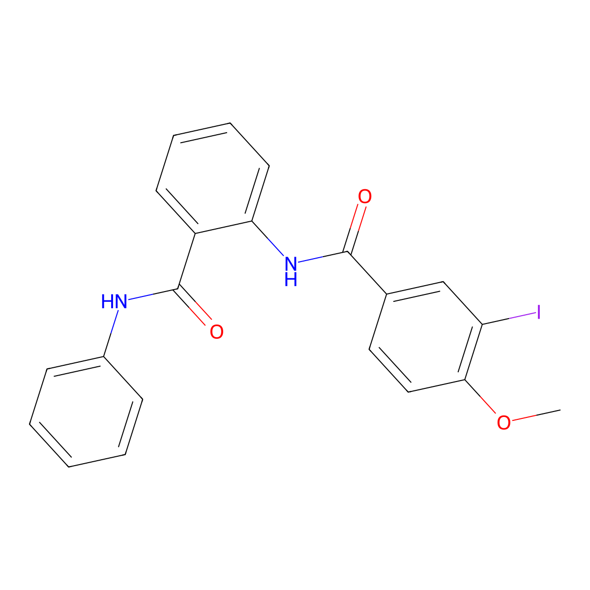 3-iodo-4-methoxy-N-[2-(phenylcarbamoyl)phenyl]benzamide molecular structure, CAS 327070-51-9