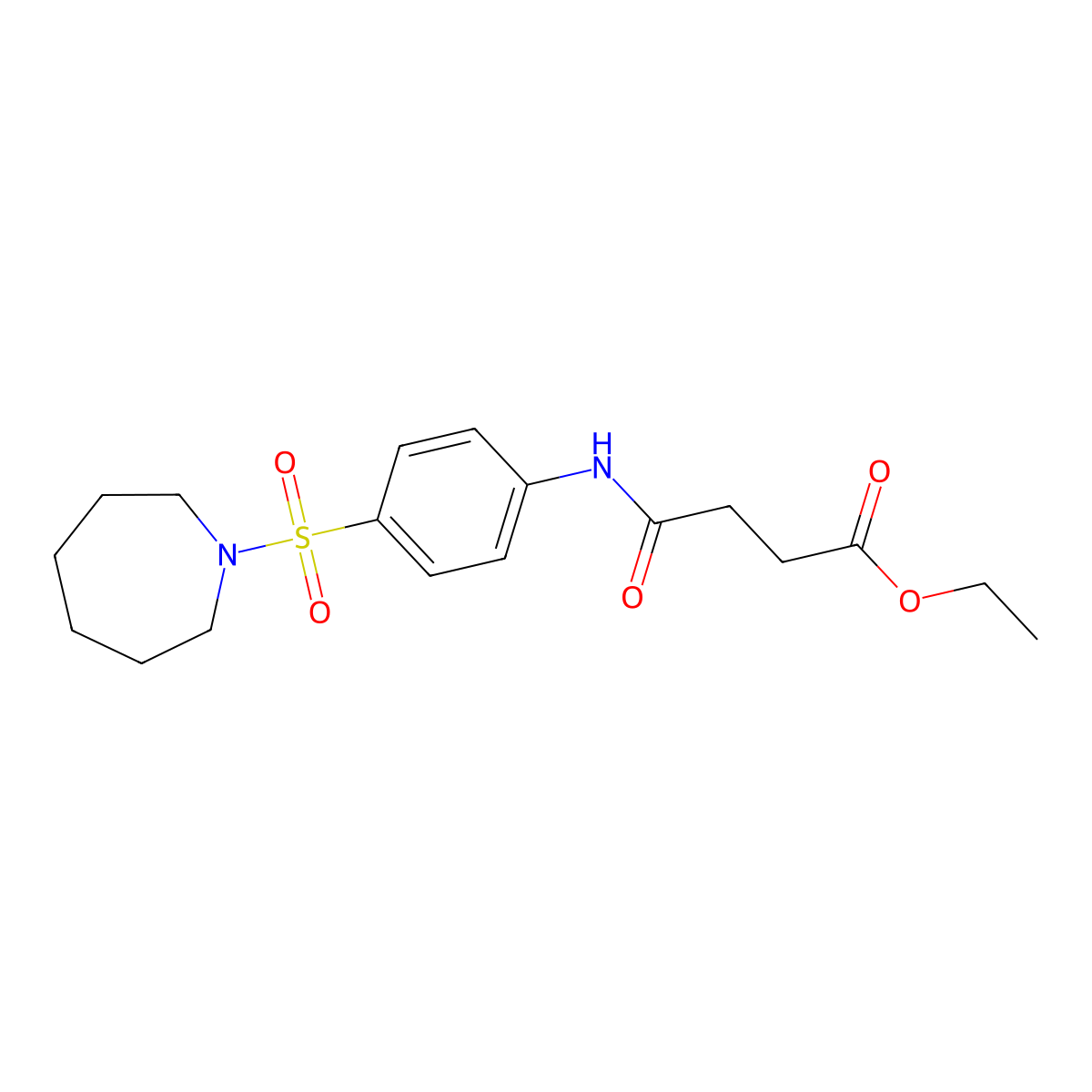 Ethyl 4-[4-(azepan-1-ylsulfonyl)anilino]-4-oxobutanoate molecular structure, CAS 327070-59-7