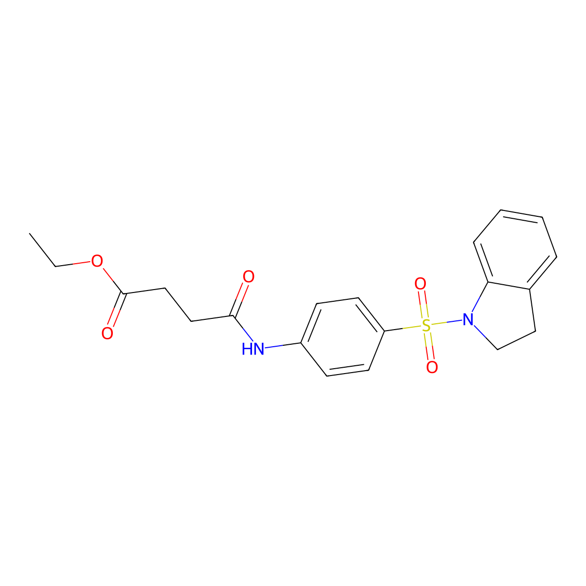 ethyl 4-{[4-(2,3-dihydro-1H-indol-1-ylsulfonyl)phenyl]amino}-4-oxobutanoate molecular structure, CAS 327070-60-0