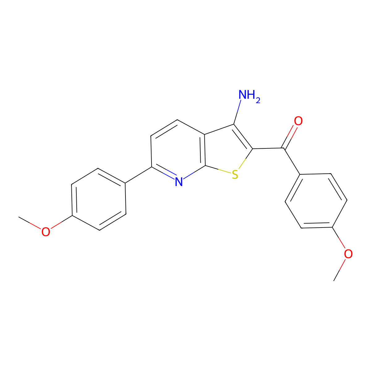 [3-Amino-6-(4-methoxyphenyl)thieno[2,3-b]pyridin-2-yl](4-methoxyphenyl)methanone molecular structure, CAS 327070-63-3