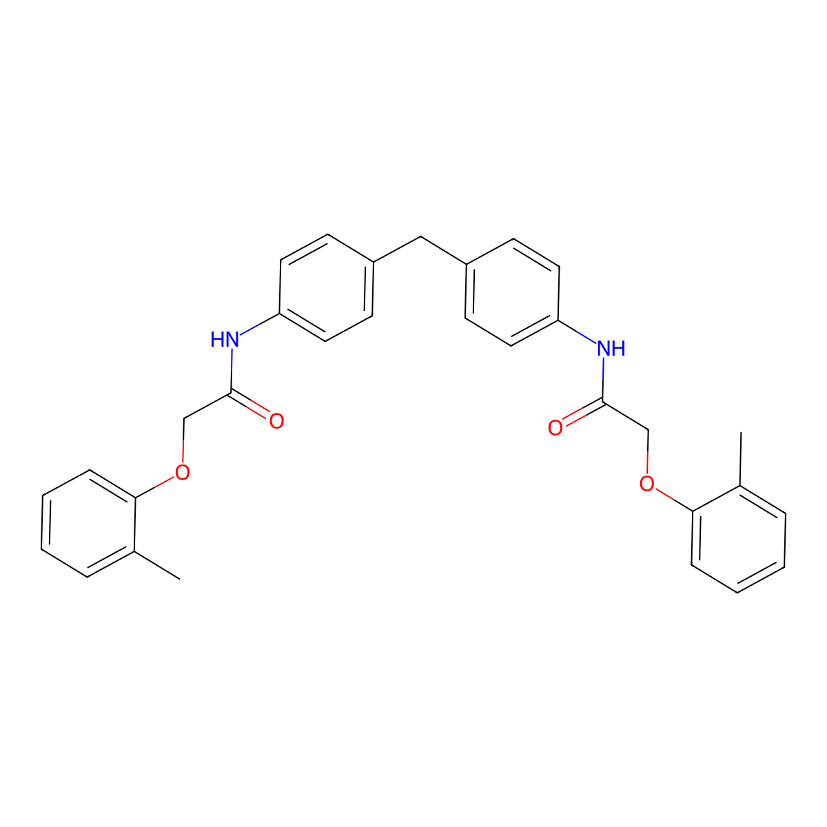 2-(2-methylphenoxy)-N-[4-[[4-[[2-(2-methylphenoxy)acetyl]amino]phenyl]methyl]phenyl]acetamide molecular structure, CAS 327070-79-1