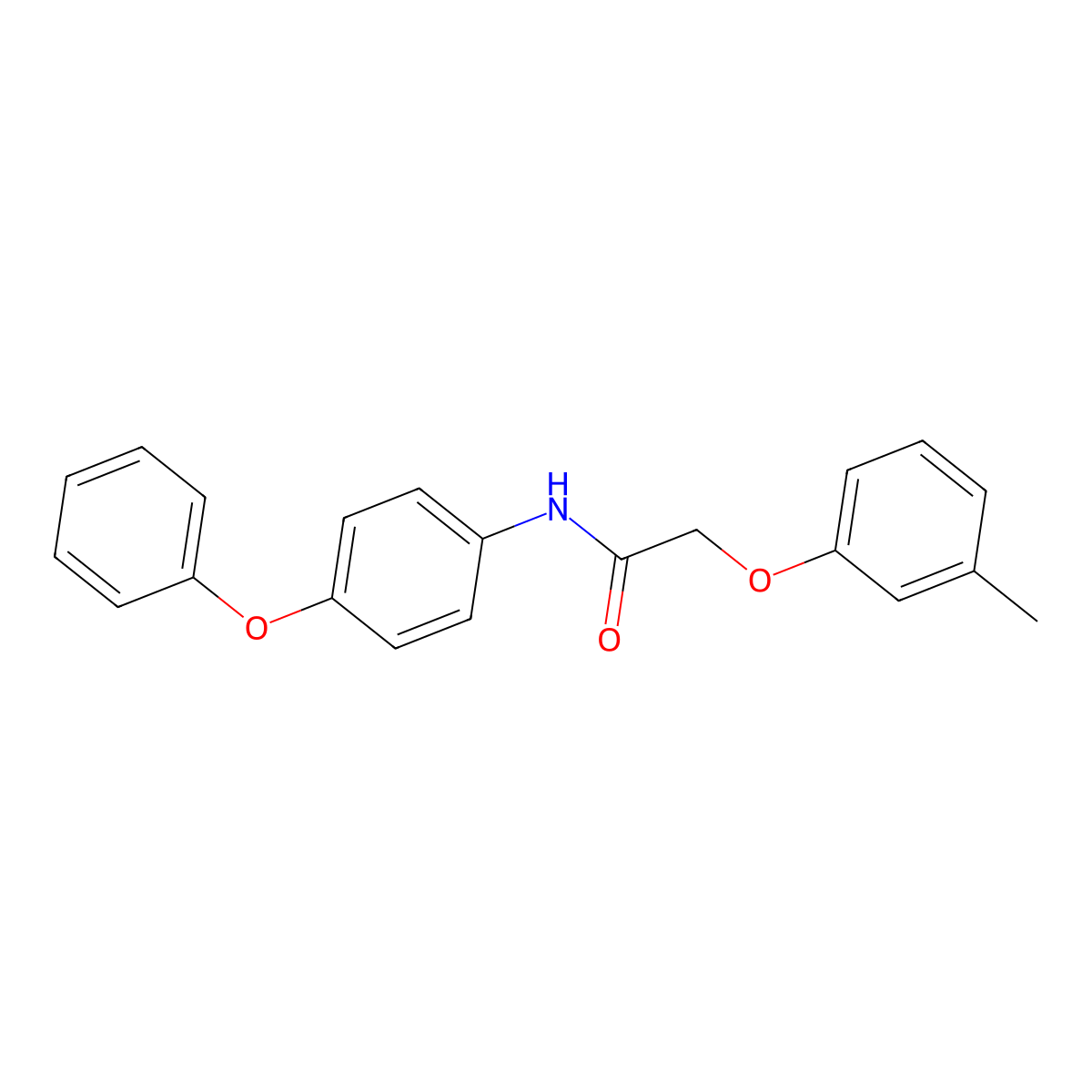 2-(3-methylphenoxy)-N-(4-phenoxyphenyl)acetamide molecular structure, CAS 327070-86-0