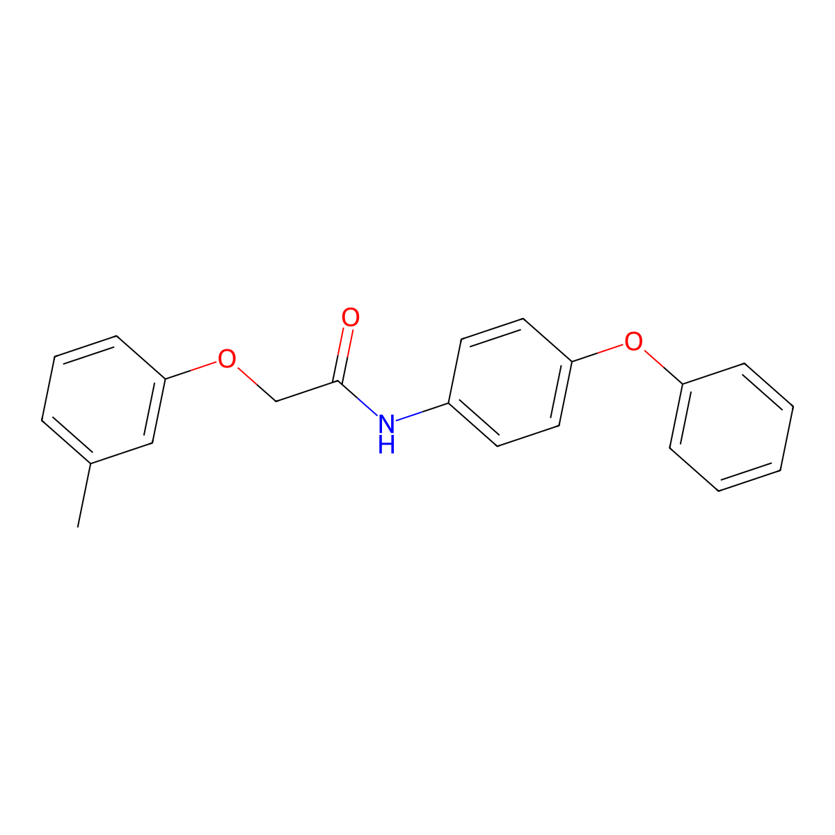 2-(3-methylphenoxy)-N-(4-phenoxyphenyl)acetamide molecular structure, CAS 327070-86-0