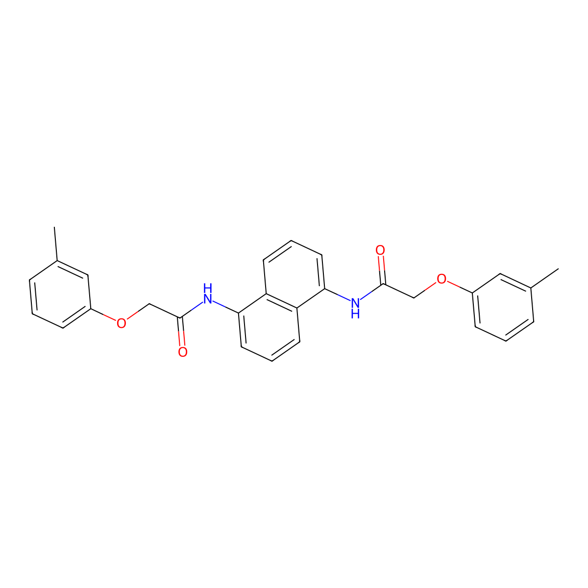 2-(3-methylphenoxy)-N-[5-[[2-(3-methylphenoxy)acetyl]amino]naphthalen-1-yl]acetamide molecular structure, CAS 327070-91-7