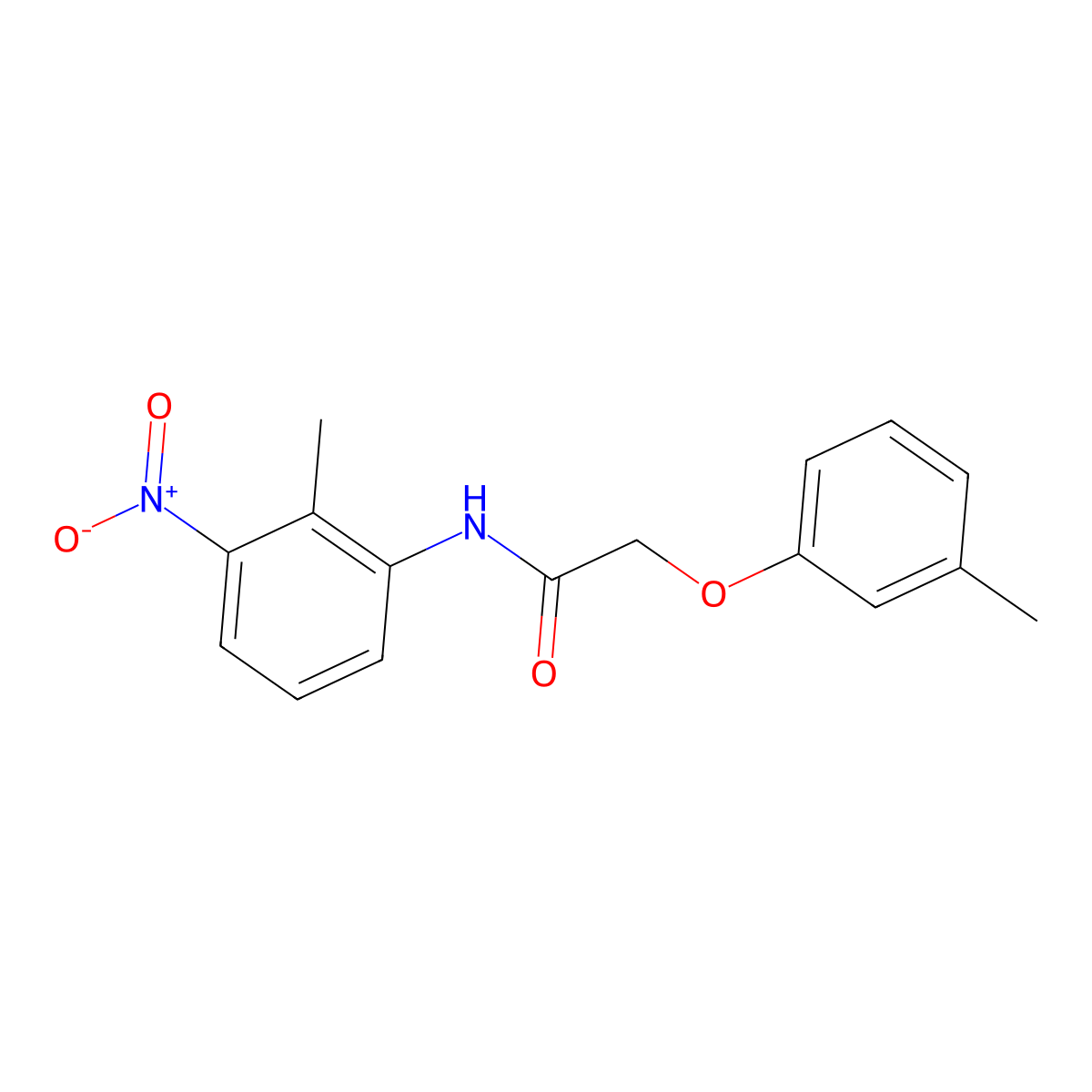 N-(2-methyl-3-nitrophenyl)-2-(3-methylphenoxy)acetamide molecular structure, CAS 327070-95-1