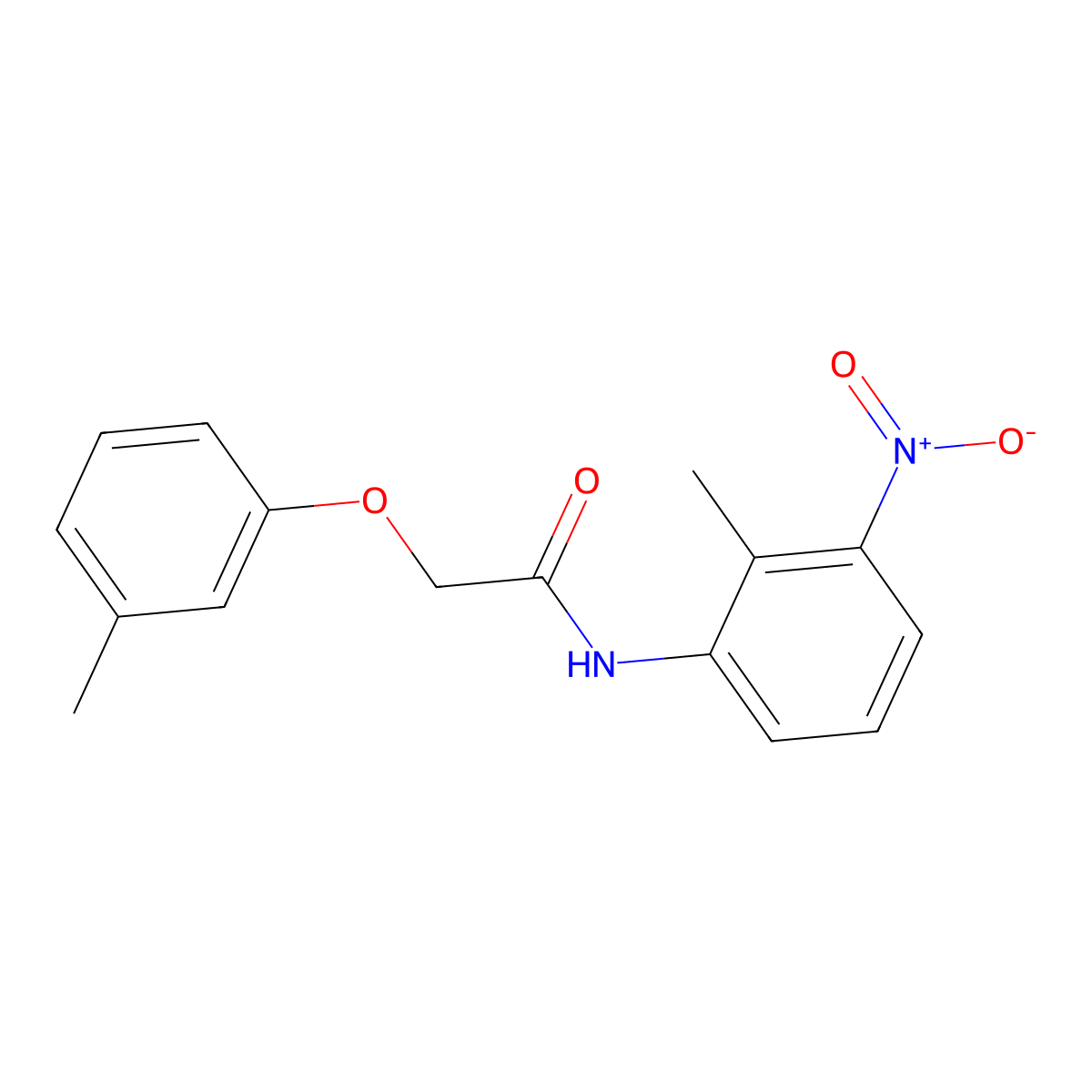 N-(2-methyl-3-nitrophenyl)-2-(3-methylphenoxy)acetamide molecular structure, CAS 327070-95-1